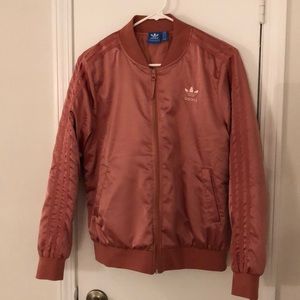 Rose gold Adidas Satin feel Bomber Jacket